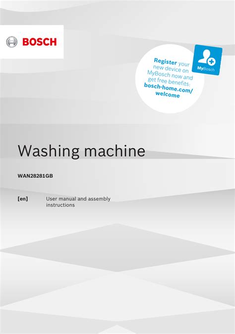 Bosch Washing Machine Front Loader Instructions