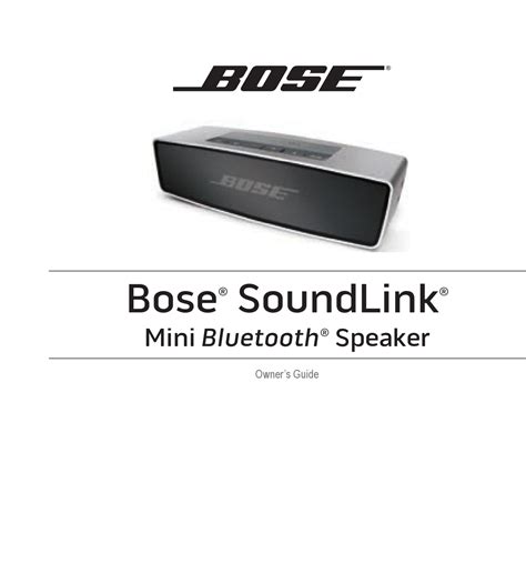 Bose Portable Speaker Manual
