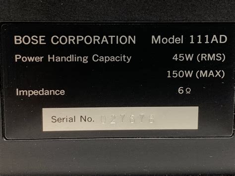 BOSE 111AD pair * ream number serial Bose speaker system * receipt