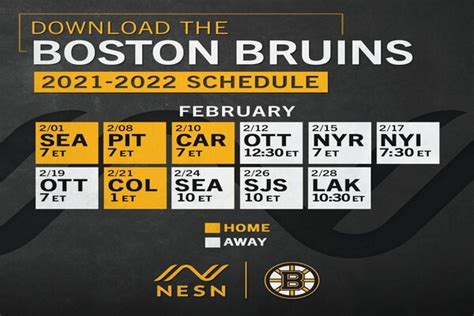Boston Bruins 202221 Schedule State Schedule 2022