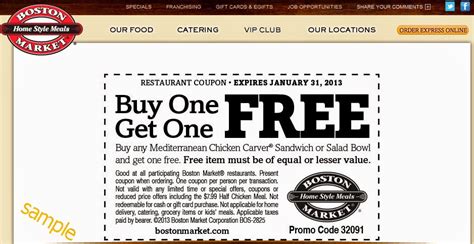 Find The Best Boston Market Coupon Code And Save