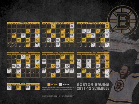 boston bruins 2023 calendar
