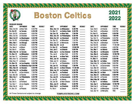 boston celtics 2021 2022 schedule