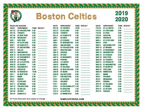boston celtics schedule 2019 20 printable