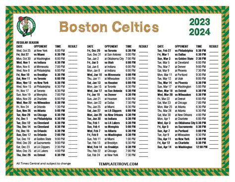 boston celtics schedule 2023/2024