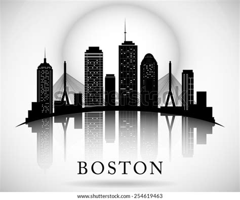boston city skyline silhouette