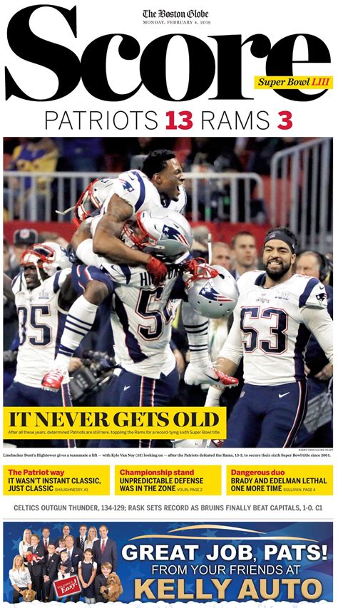 boston globe sports pages 1/31/19