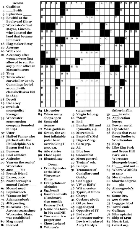 boston herald crossword puzzle today