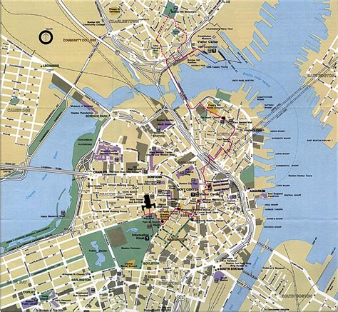 Boston Map with Local Streets in Adobe Illustrator vector format Map