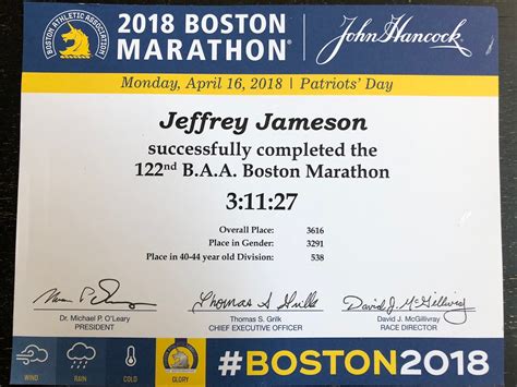 boston marathon 2023 finishers certificate