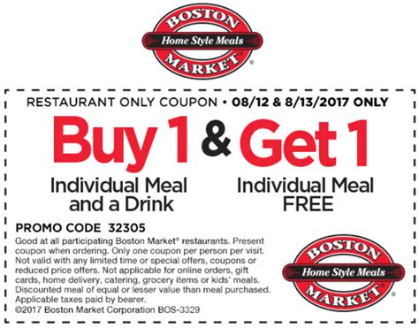Find The Best Boston Market Coupon Code And Save