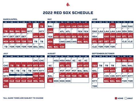 boston red sox 2022 schedule