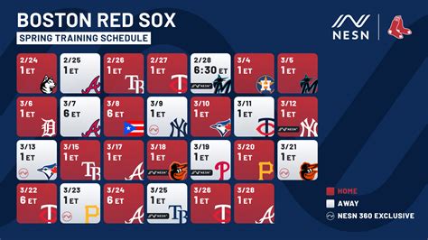 boston red sox spring training schedule