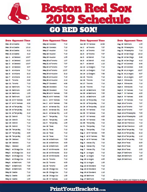 boston red sox tv schedule 2024 printable