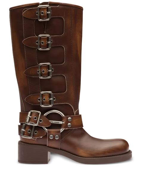 Miu Miu bottes 90 mm texturées Marron dès 945,00 € sur Stylight