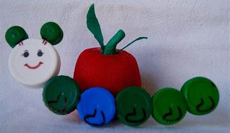 Bottle Cap Caterpillar Craft Pin On Plastic Recycled Toy