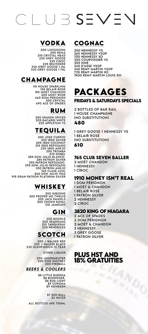 bottle services near me prices