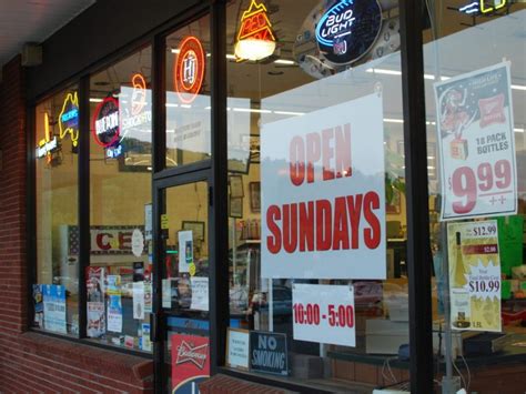 bottle stores open on sunday