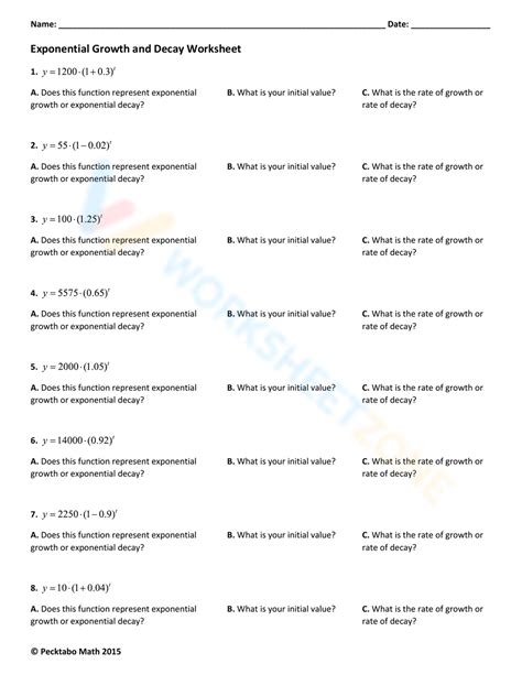 bottlenosewebdesign: Exponential Growth And Decay Worksheet Answer Key