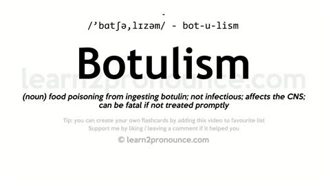 botulism definitions dictionary