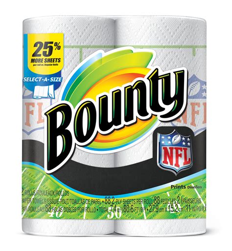 Bounty SelectASize Paper Towels, Print, 2 Double Rolls
