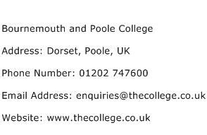 bournemouth and poole college phone number