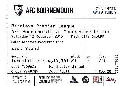 bournemouth v man utd tickets