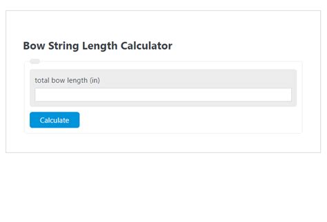 Bow String Calculator