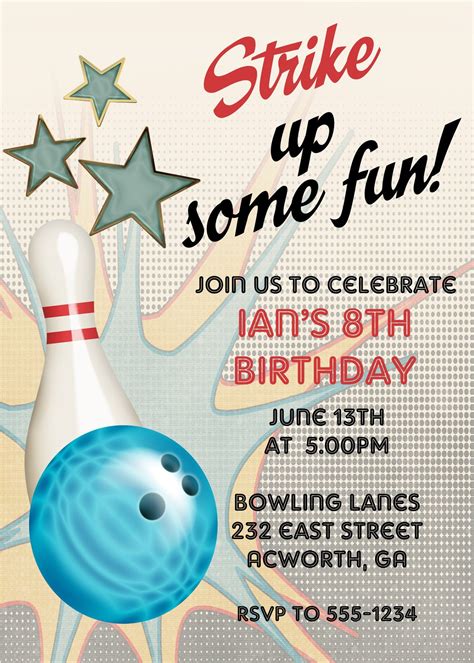 Bowling Party Invitation Template Fresh 018 Free Bowling Party