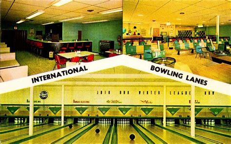Brownsville Texas tx International Bowling Lanes old chrome postcard eBay