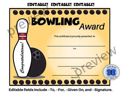 Bowling Certificate Of Achievement Free Printable 2 Di 2020 throughout