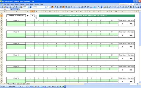 Bowling Frame's Excel Spreadsheet