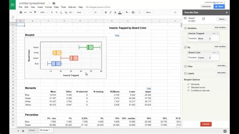 Making box plots with google sheets video YouTube