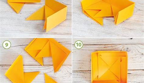 Basteln mit Papier: 'Box' Origami falten z.B. für Geschenkbox [W+