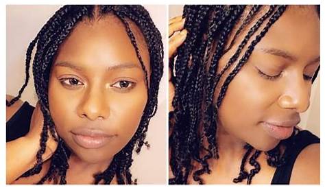 Box Braids On Short Natural Hair Without Extensions How To Protective Style No