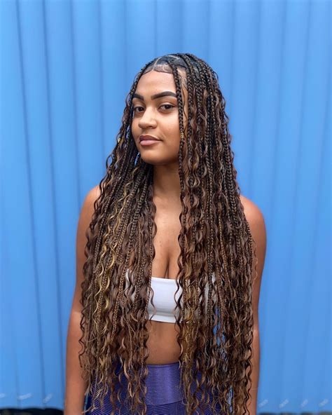 box braids with curls