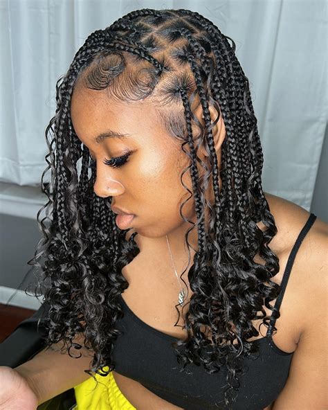 box braids with wavy ends