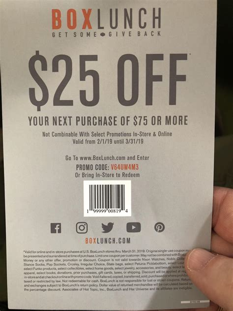25 off box lunch coupon for anyone who needs it funkopop
