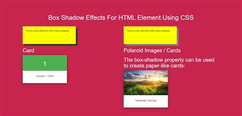 Box Shadow Css W3Schools
