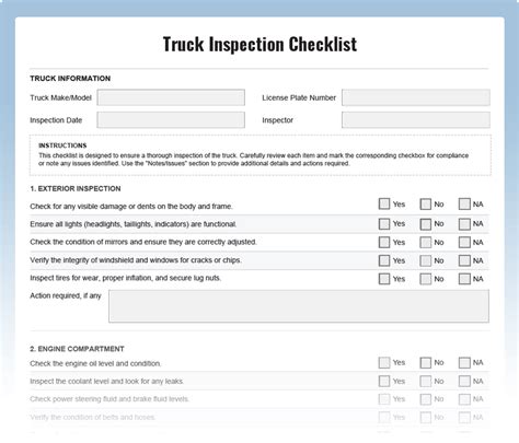 Truck Loadout Checklist Driving Truck