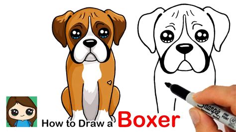 Boxer Dog Face Drawing Easy