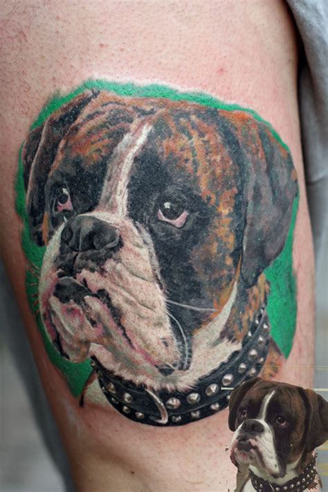 boxer dog tattoo