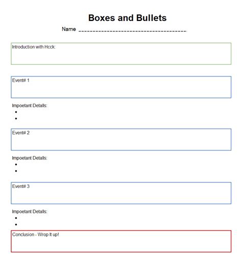 Boxes And Bullets For Informational Writing