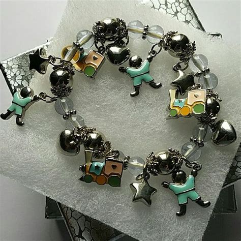 Vintage Sterling Silver Baby Boy Themed Charm Bracelet from just4girls