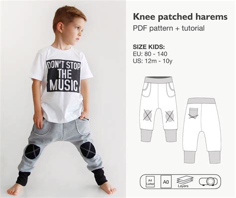 Boy Harem Pants Sewing Pattern