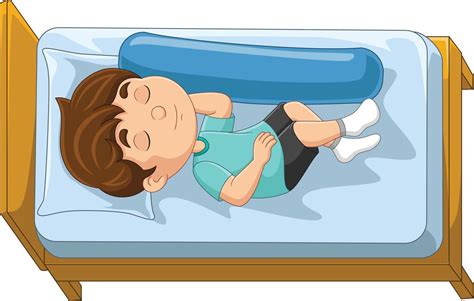 Boy Lying In Bed Cartoon