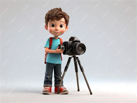 Boy With Camera Illustration