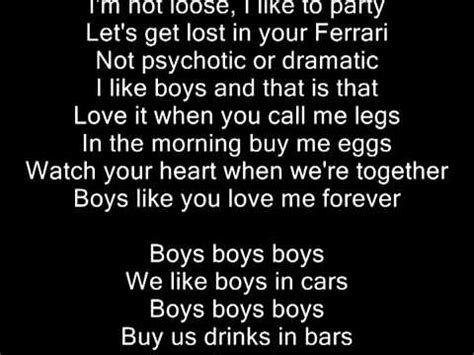 boys boys boys lyrics