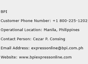 bpi customer care number