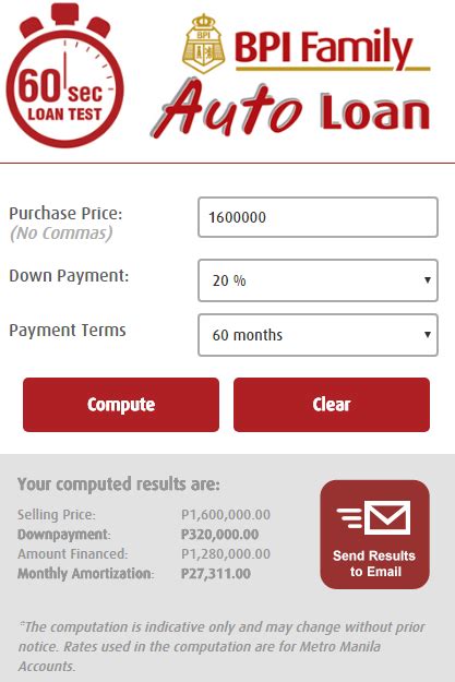 bpi online car loan application